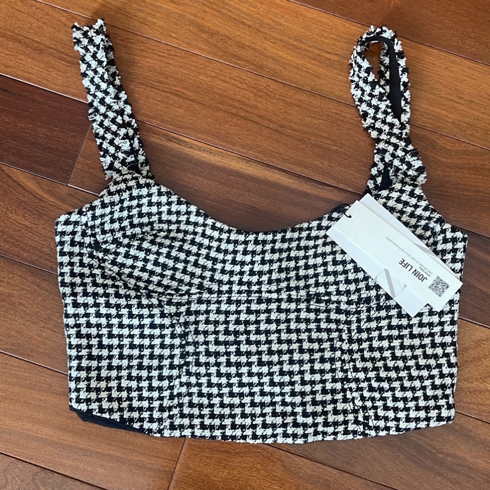 Zara houndstooth top
